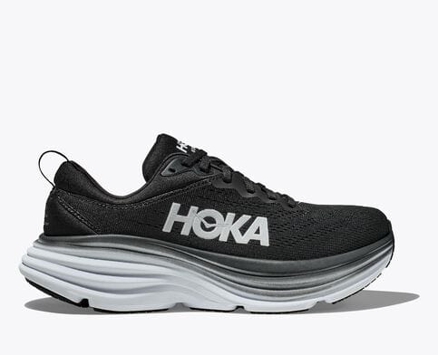 Hoka One One Mens Bondi 8 (Wide) Running Shoes - Black/ White