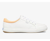 Keds Shoe Keds Womens Center II Leather Sneakers -  White Coral