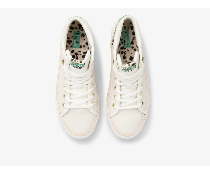 Keds Womens Demi TRX Mid Leather Shoe - Cream Leopard – Sole To Soul ...