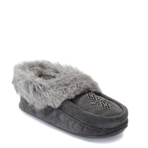 Manitobah Slipper Manitobah Mukluks Suede Tipi Moccasins - Charcoal