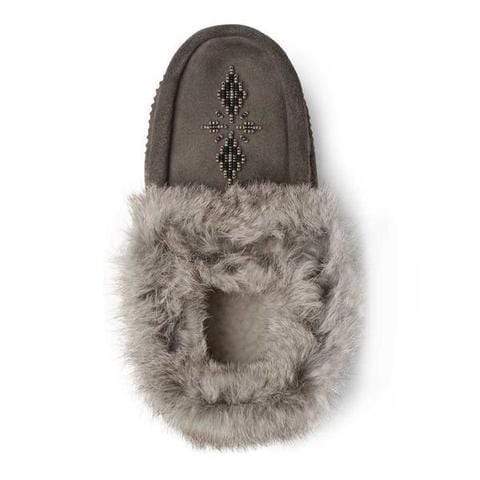 Manitobah Slipper Manitobah Mukluks Suede Tipi Moccasins - Charcoal