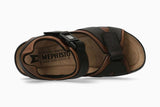 Mephisto Sandals Mephisto Mens Shark Fit Sandal - Dark Brown 5751/ 5700