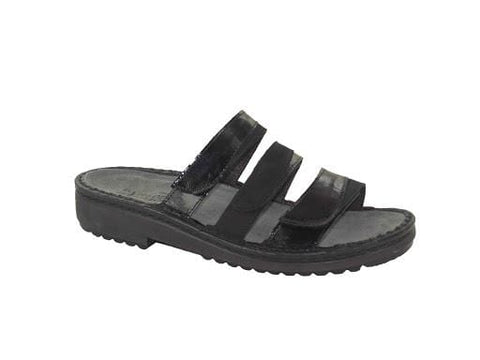 NAOT Sandals Naot Womens Adonica 3 Strap Sandals - Black Nubuck/ Black Luster