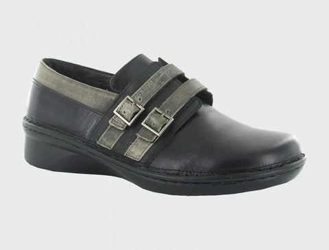 NAOT Shoe Black Ice/Oily Coal Nubuk/Vintage Gray / 35 / M Naot Womens Celesta Shoes - Black Ice/Oily Coal Nubuk/Vintage Gray