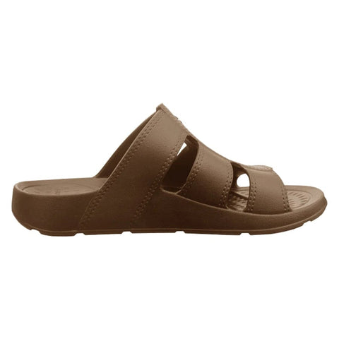 Mens Vionic Stanley Brown Leather Orthotic Slide Comfort Sandals