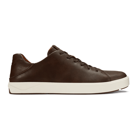 OluKai Shoe Dark Wood / 8 US / M (Medium) Olukai Mens Lae'ahi Li'Ili Leather Sneaker- Dark Wood