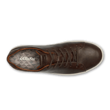 OluKai Shoe Olukai Mens Lae'ahi Li'Ili Leather Sneaker- Dark Wood