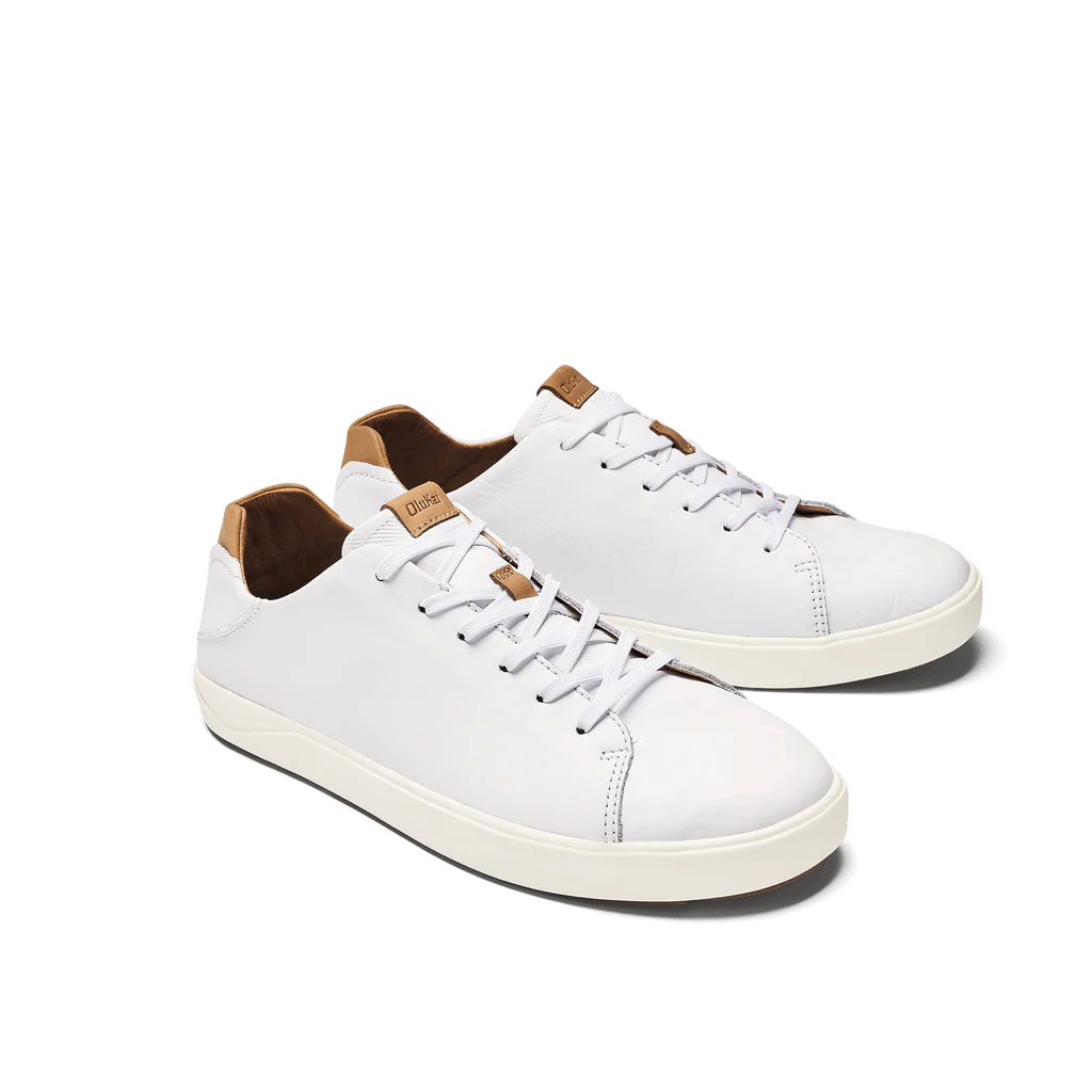 Olukai Mens Lae'ahi Li'Ili Leather Sneaker- Bright White – Sole To Soul ...