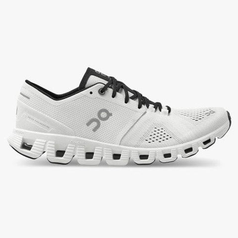 On Shoe 7 / M / White/ Black On Running Mens Cloud-X Running Shoes - White/ Black