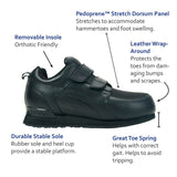 Pedors Shoe Pedors Unisex Classic PED 800X Stretch Orthopedic Shoes - Black