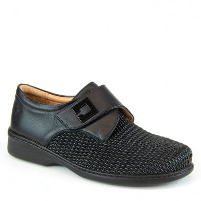 Portofino Shoe Black / 35 / M Portofino Womens Leather Elasticizzat Loafer - Black