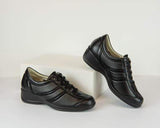 Portofino Shoe Black / 35 / M Portofino Womens Nappa Leather Elasticizzat Oxfords - Black