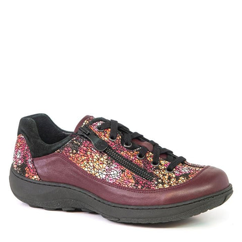 Portofino Shoe Portofino Womens Pattern Leather Sneakers DY-46735 - Isere(Burgundy)