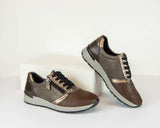 Portofino Shoe Portofino Womens Leather Zip Sneakers - Bronce