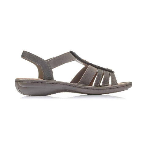 Rieker Sandals Grey / 35EU / M Rieker Womens Elastic Strap Sandals - Grey