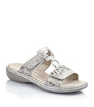 Rieker Sandals Rieker Womens Dual Band Sandals - Metallic