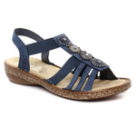 Rieker Sandals Rieker Womens Elastic Strap Sandals - Blue