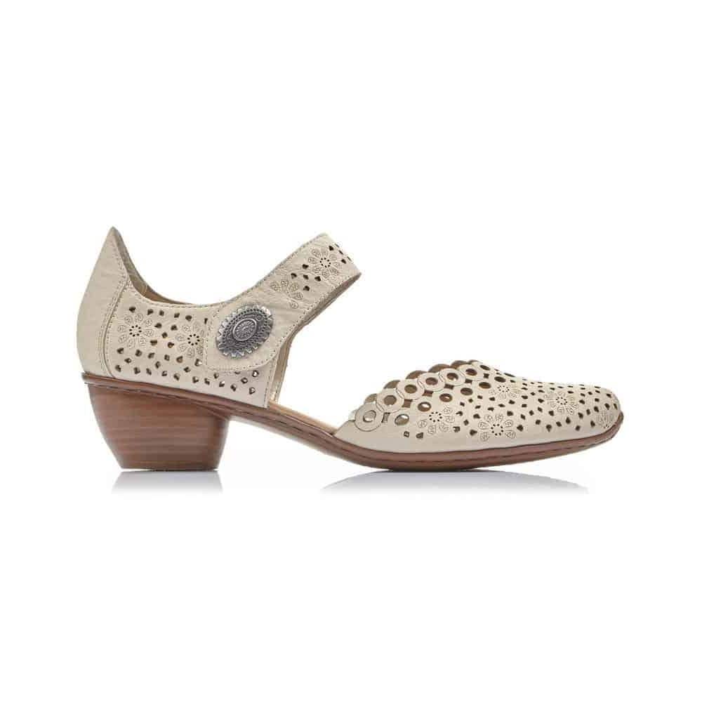 Rieker Shoe Beige / 35EU / M Rieker Womens Mary Jane Heels - Beige