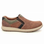 Rieker Shoe Copy of Rieker Mens Leather Slip Ons - Brown
