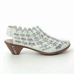 Rieker Shoe Copy of Rieker Womens Weave Heels -White