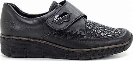 Rieker Shoe Rieker Womens Loafers - Black Crocodile