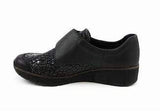 Rieker Shoe Rieker Womens Loafers - Black Crocodile