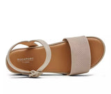 Rockport Shoe Rockport Womens Delanie 2 PC Platform Wedge Sandal - Beige