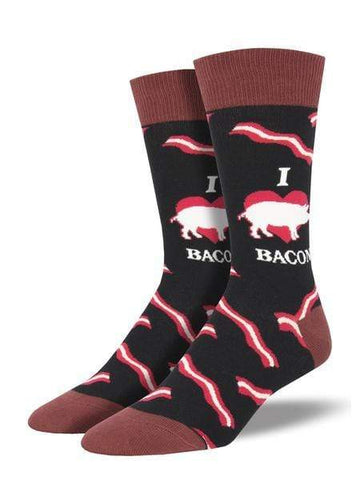 SockSmith Socks O/S / Mmm Bacon SockSmith Mens Graphic Cotton Crew Socks