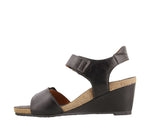 Taos Sandals Taos Womens Buckle Up Wedges Sandals - Black