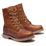 TimberLand Boots Timberland Womens Authentics Teddy Fleece WP Roll Top Boot - Tobacco Forty Leather