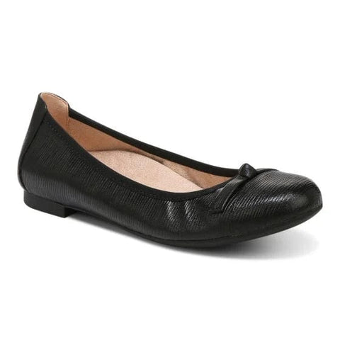 VIONIC Shoe Black / 5 / M Vionic Womens Amorie Ballet Flats - Wavy Black Leather