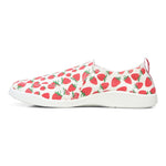 VIONIC Shoe Vionic Womens Malibu Canvas Slip On Sneakers - Red Strawberry