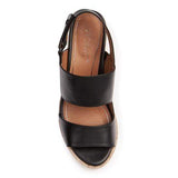 VIONIC Shoe Vionic Womens Tulum Brooke Leather Wedge Sandals - Black