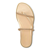 VIONIC Vionic Womens Prism Slide Sandals - Gold Metallic Leather