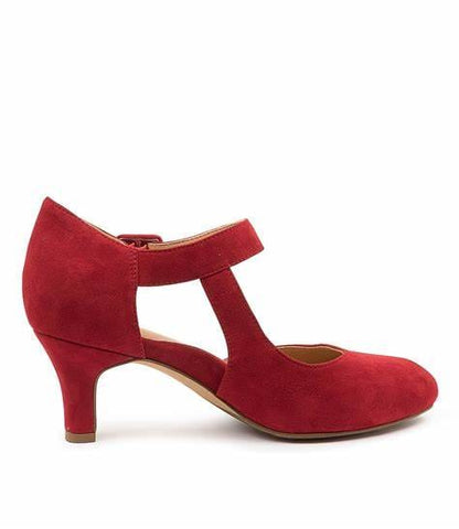 Ziera Shoe Red Suede / 6  US 36 EU / XW Ziera Womens High Heel Pump Shoes (Wide)- Red Suede