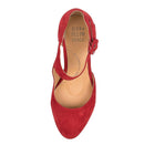Ziera Shoe Ziera Womens High Heel Pump Shoes (Wide)- Red Suede